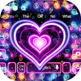 3D Neon Hearts Keyboard icon