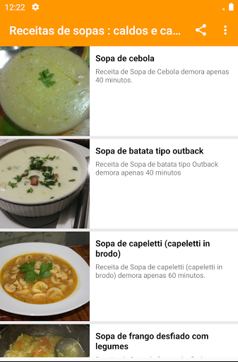 Receitas de sopas : caldos e c Screen 3