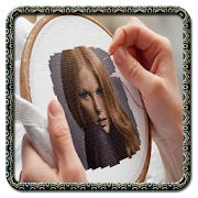 The scheme for cross stitching on the photo