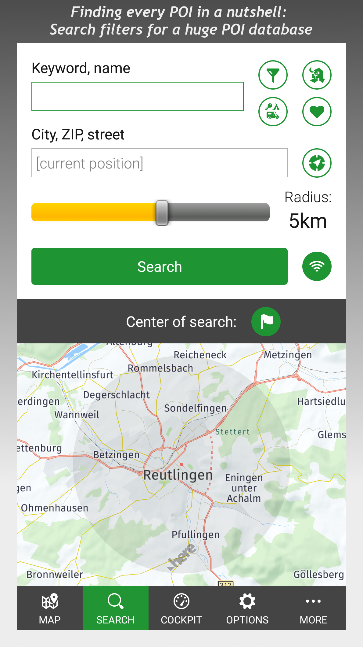 Android application POIbase speed camera warner screenshort
