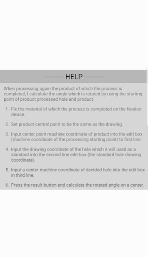 MCT - Hole Angle Calculator Screen 2