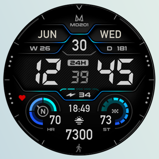MD201 Digital watch face logo