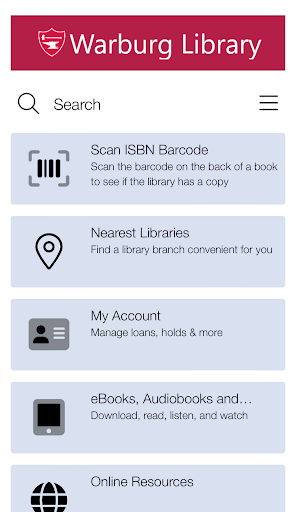 Android application Warburg Library MX School screenshort