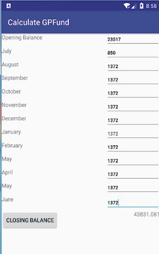 Calculate GPFund Screen 3