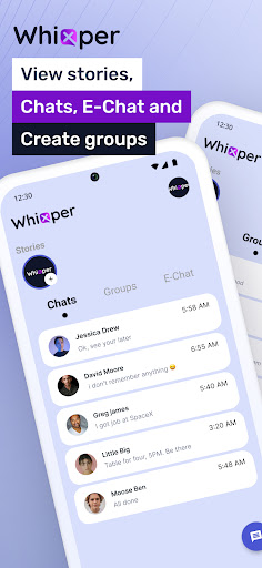 Android application Whixper Chat screenshort