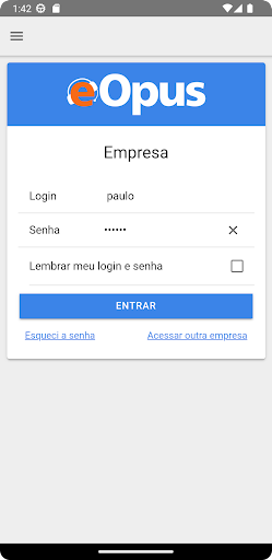 eOpus - Portal de Clientes Screen 2