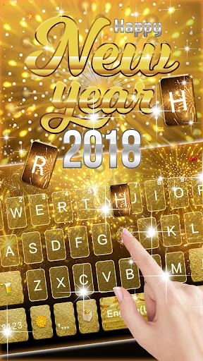 Gold 2018 New Year Keyboard Th Screen 3