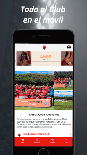 Android application Alfa United FC screenshort