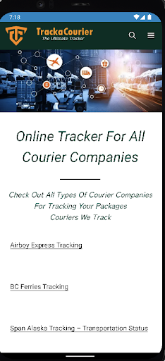 Android application Trackacourier.com - Tracking screenshort