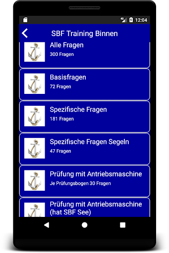 Android application SBF Trainer Binnen-Werbebanner screenshort