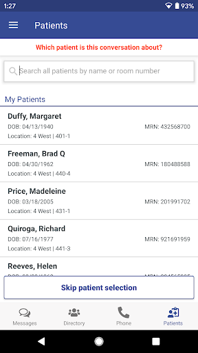 PerfectServe Care Team Screen 2