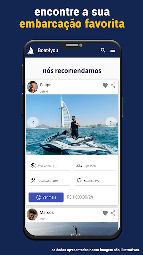 Android application Boat4you - Aluguel de Barcos screenshort