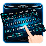 Neon Blue tech Keyboard icon