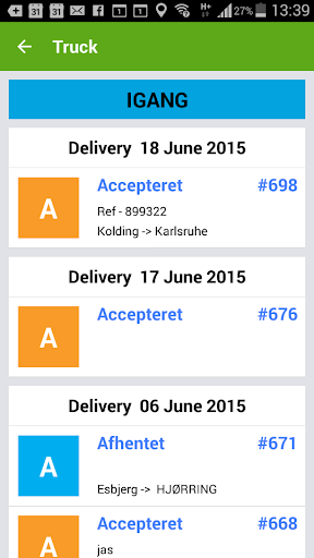 Android application Truckplanner screenshort