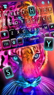 Fluorescent Neon Tiger Keyboard Theme Apk app for Android 2