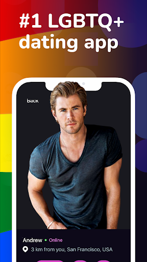 Android application Heaven: Gay & LGBT+ Dating screenshort