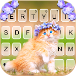 Floral Cute Cat Keyboard Background Apk
