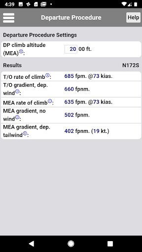 C172 Performance Screen 3