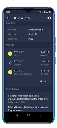 Android application Crypto Tracker screenshort