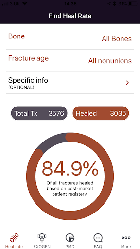 EXOGEN Post-market Data App Screen 2