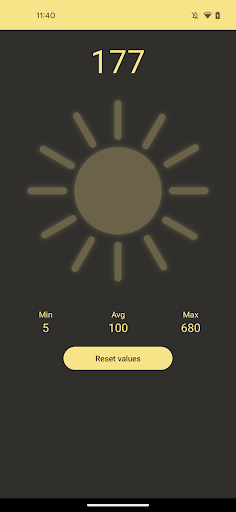 Android application Lux meter screenshort