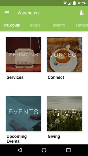 Android application The Warehouse Church App screenshort