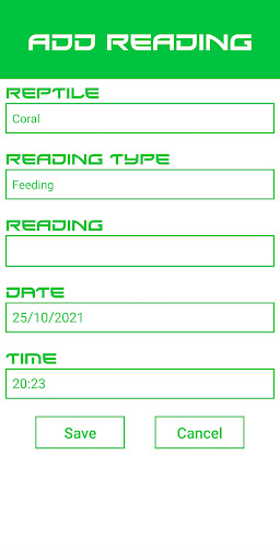 Reptile Manager Screen 2
