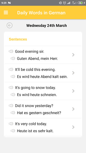 Learn new words Screen 2