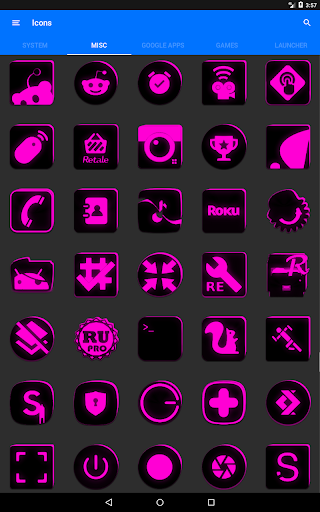 Flat Black and Pink Icon Pack