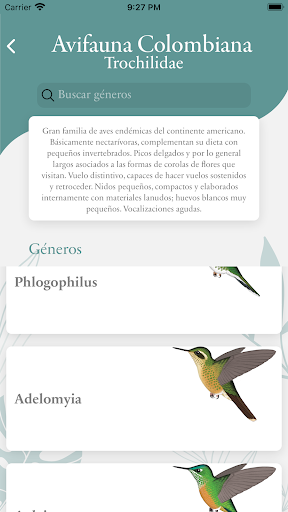 Avifauna Colombiana - BirdScan Screen 3