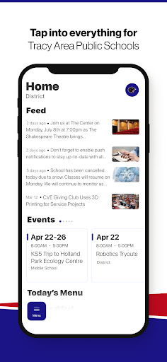 Android application Tracy Area Public Schools screenshort