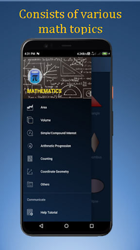 Android application Mathematics with Steps screenshort