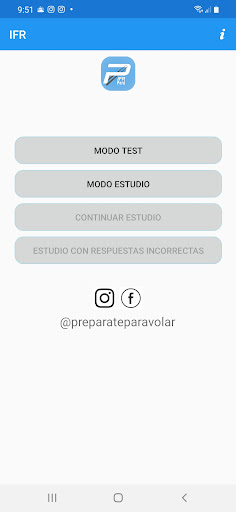 Android application Preparate IFR Examen DGAC Peru screenshort
