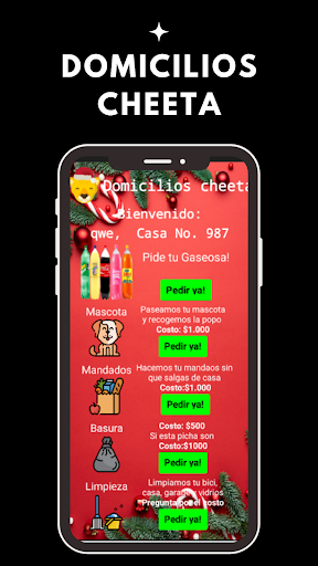 Android application Domicilios Cheeta screenshort