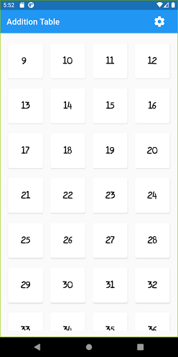 Android application Learn Maths Tables screenshort