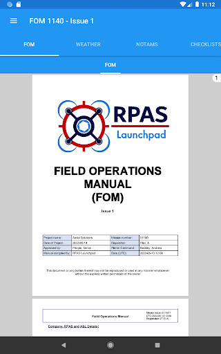 Android application RPAS Launchpad screenshort
