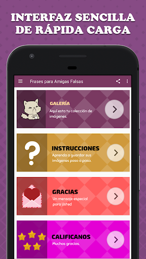 Android application Frases para Amigas Falsas screenshort
