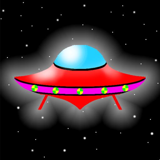 UFO in the asteroid belt logo