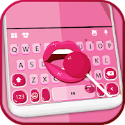 Pink Lollipop Sexy Lips Keyboard Theme