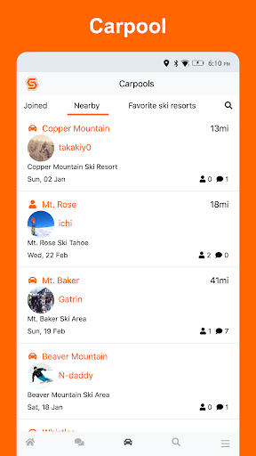 Ski & Snowboard social SIS Screen 2