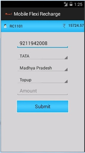 Recharge1 Retailer App Screen 3