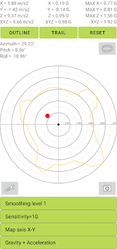 Android application G-meter screenshort