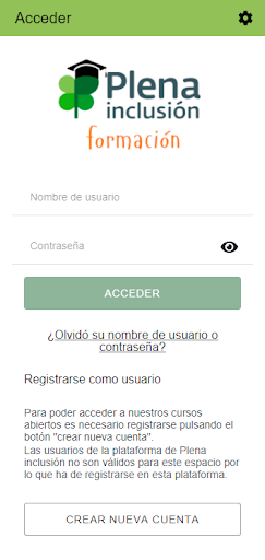 Android application Formación Plena inclusión screenshort
