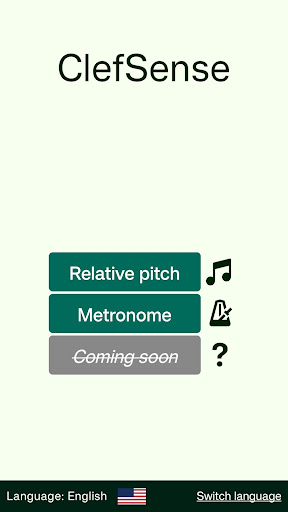 Android application ClefSense: Music tutor screenshort