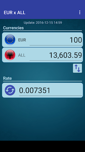 Android application Euro x Albanian Lek screenshort