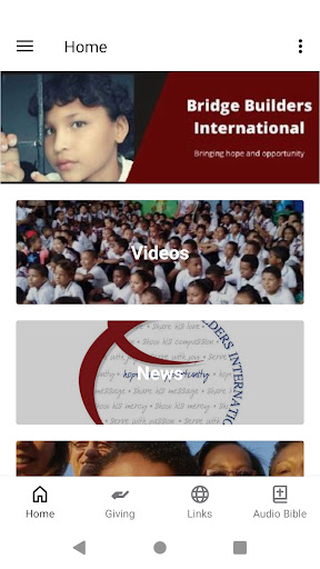 Android application Bridge Builders International screenshort