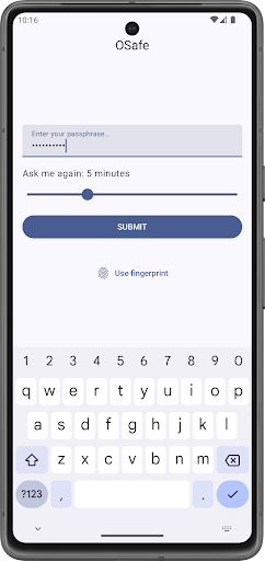Android application OSafe screenshort