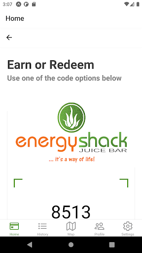 Energy Shack Juice Bar Rewards Screen 2