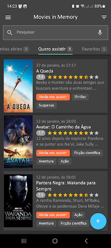 Minha lista de filmes e séries Screen 2