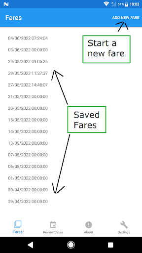 Android application Daily Fare Calculator screenshort